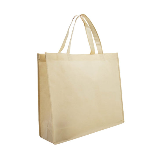 10x Shopper Beige non woven 42x12x35cm