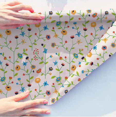 Inpakpapier Graspapier Bloemen 50cm x 200mtr