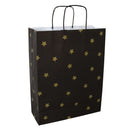 50x papieren tasjes Black Stars Gold A3