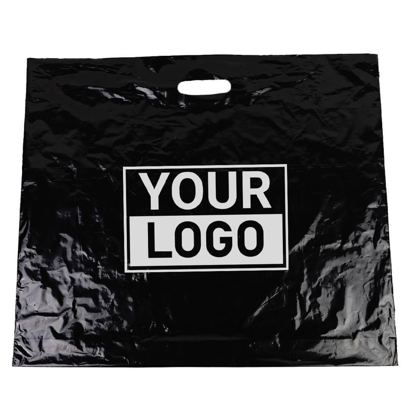 Plastic tassen bedrukken 60x51+2x4cm zwart