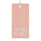 50x Cadeaulabels 'You make me smile' Roze