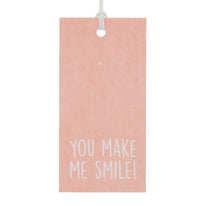50x Cadeaulabels 'You make me smile' Roze