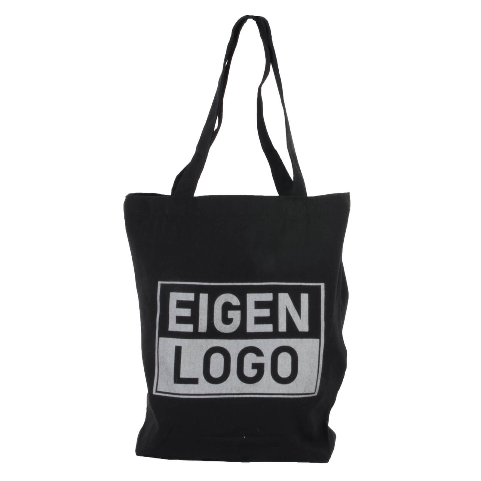 Katoenen tas bedrukken 38x42+10cm Zwart - Spoed