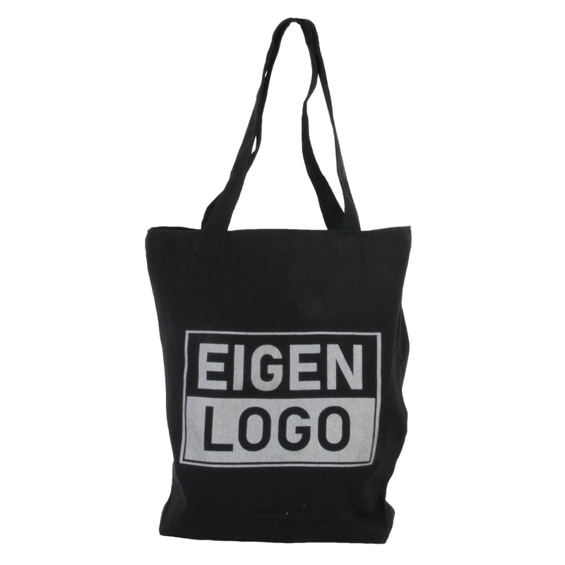 Katoenen tas bedrukken 38x42+10cm Zwart - Spoed
