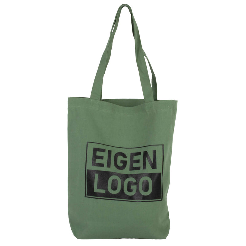 Katoenen tas bedrukken 38x42+10cm Groen - Spoed