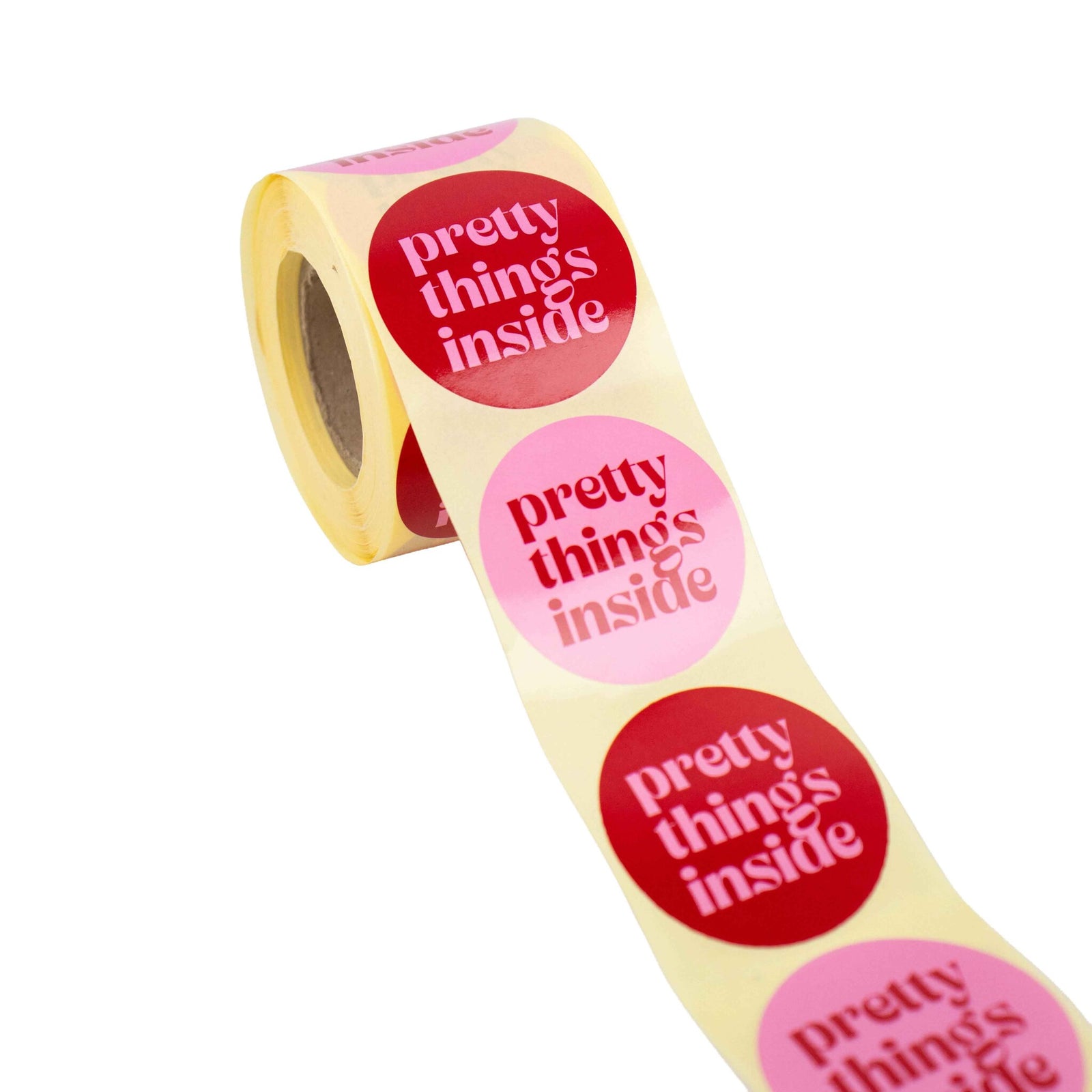 500x sticker 'Pretty things inside' assorti Rood-Roze 50mm