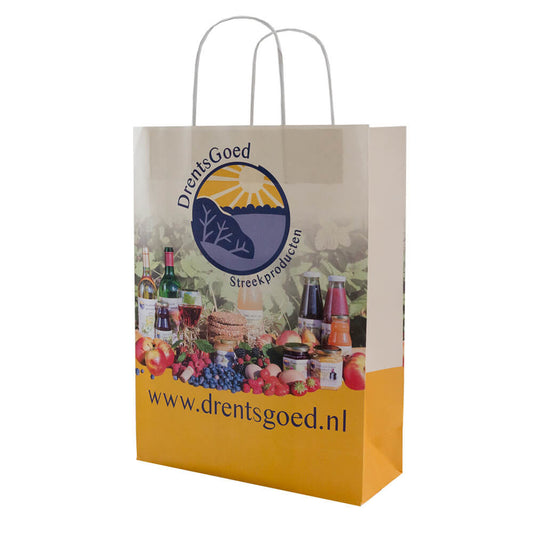Basic papieren tas 18x9x23cm bedrukken