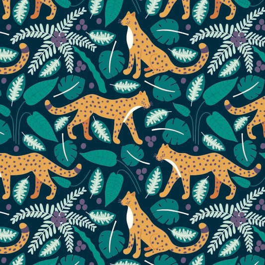 Inpakpapier Donker groen Panter 30cm x 200mtr