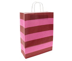 50x papieren tasjes Stripes Pink A3