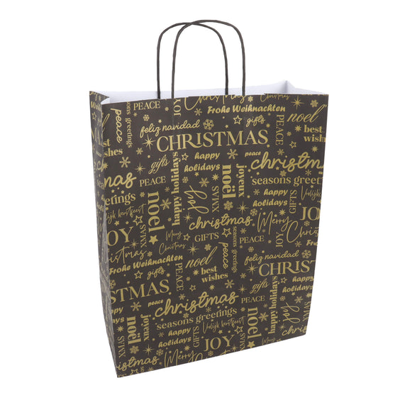 50x papieren Kersttasjes A3 International