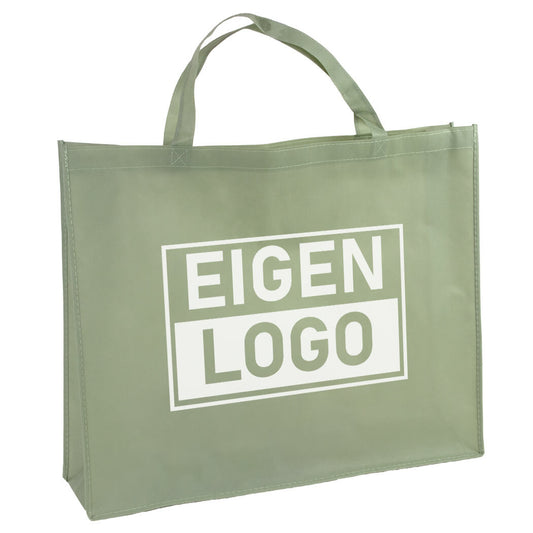 Shopper bedrukken Groen non woven 54x14x45cm - Spoed
