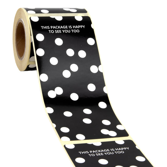 100x sluitsticker Dots Zwart-Wit