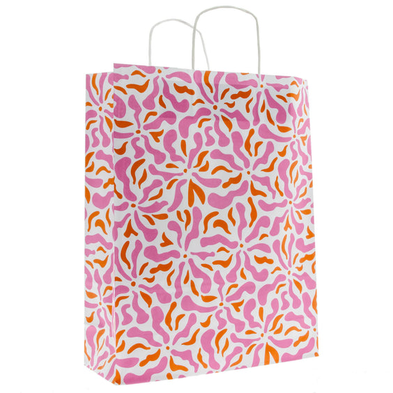 50x papieren tasjes Flowers A3