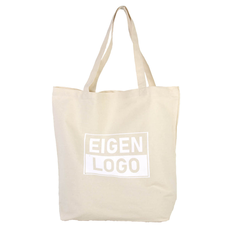 Katoenen tas bedrukken 54x48+14cm Ecru - Spoed