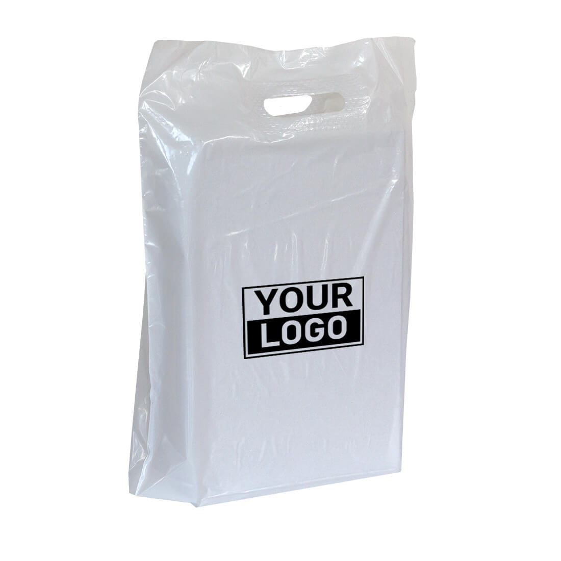 Plastic tassen bedrukken 37x44+2x4cm Wit