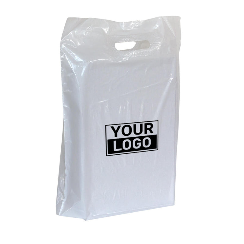 Plastic tassen bedrukken 37x44+2x4cm Wit