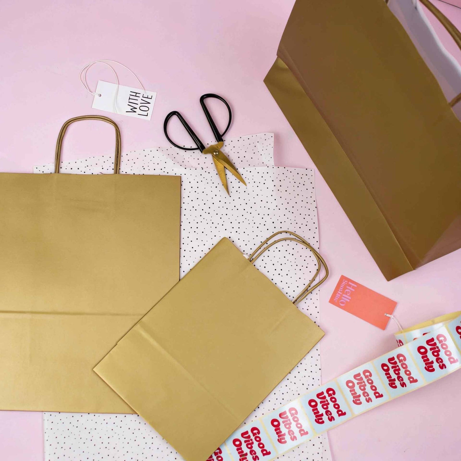 50x gouden papieren tassen