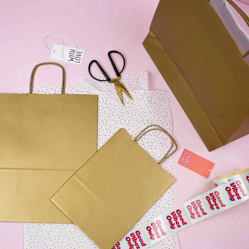 50x gouden papieren tassen