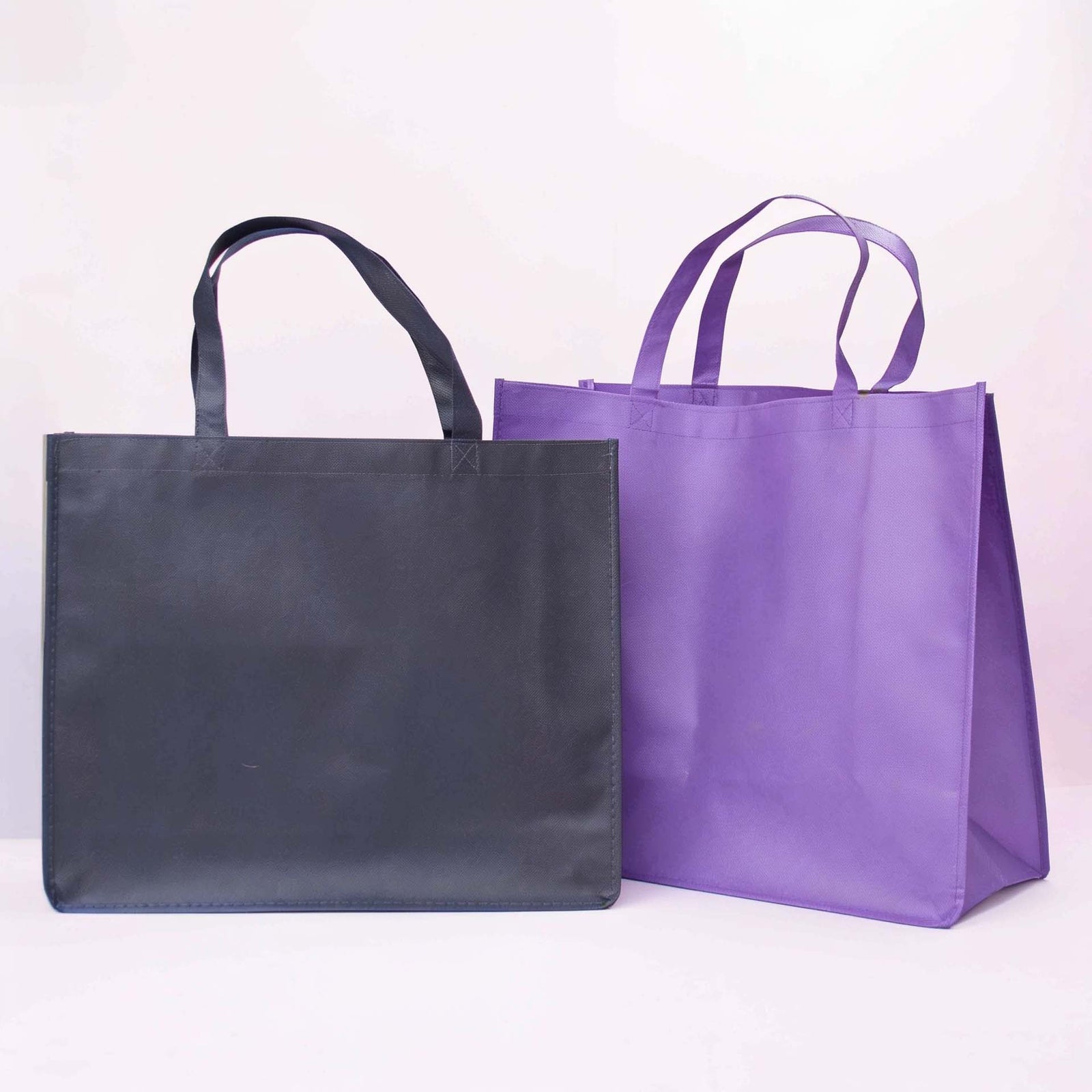 10x Shopper Lila non woven 54x14x45cm