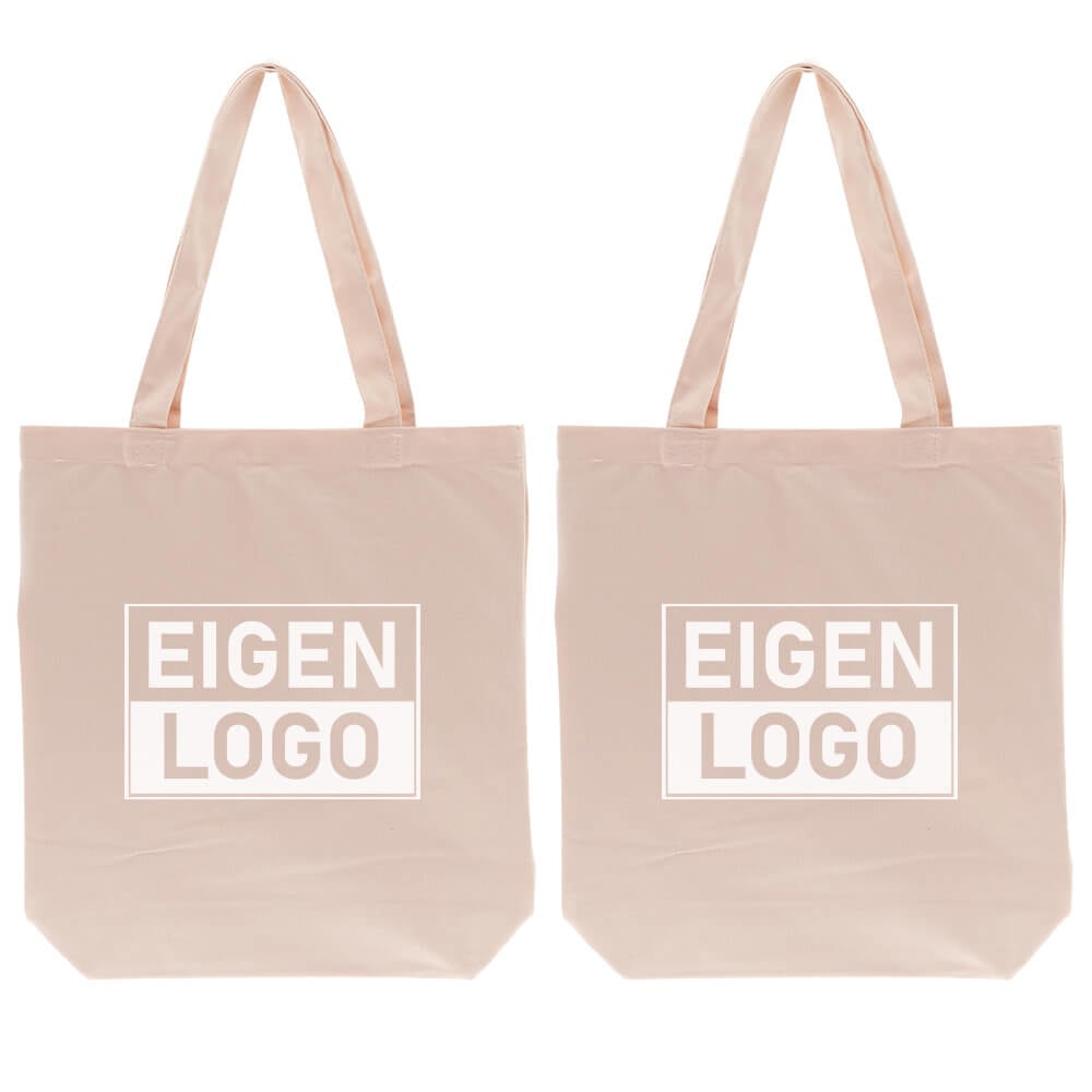 Katoenen tas bedrukken 38x42+10cm Roze - Spoed