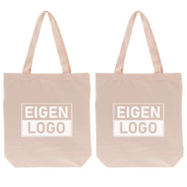 Katoenen tas bedrukken 38x42+10cm Roze - Spoed