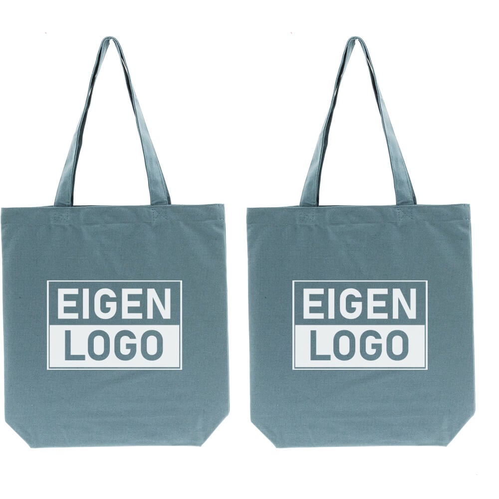 Katoenen tas bedrukken 38x42+10cm Blauw - Spoed