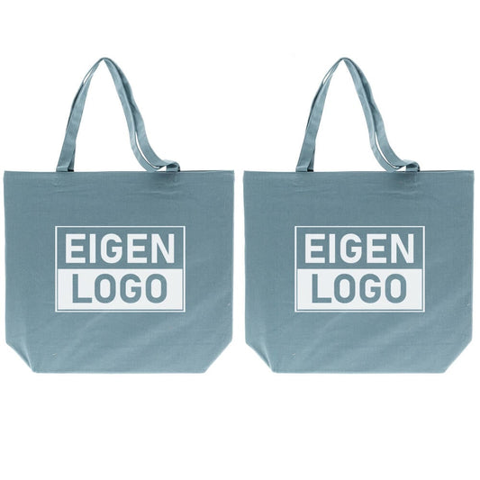 Katoenen tas bedrukken 54x48+14cm Blauw - Spoed