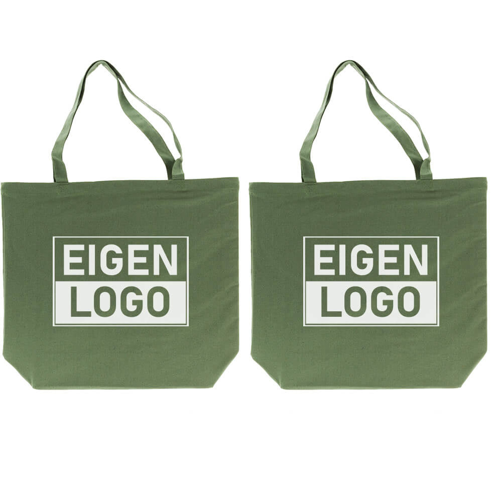 Katoenen tas bedrukken 54x48+14cm Groen - Spoed