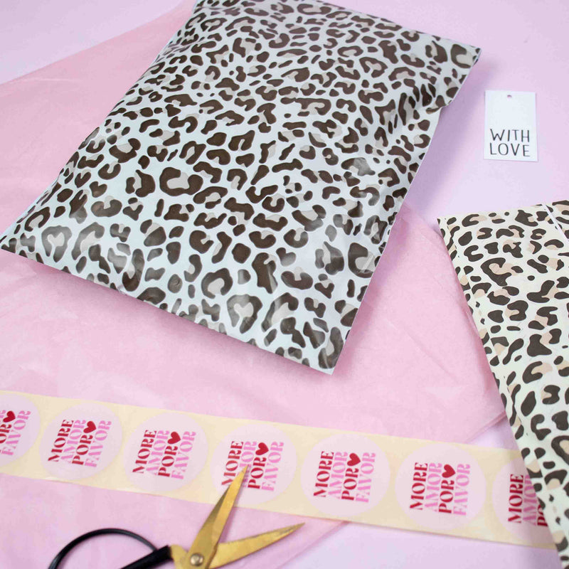 100x verzendzakken Leopard Large