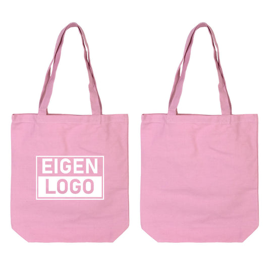 Katoenen tas bedrukken 38x42+10cm Pink Lavender