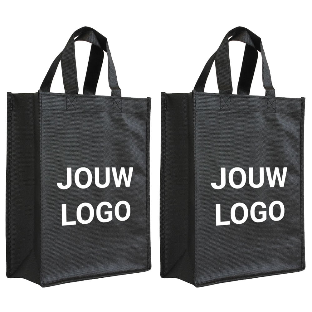Shopper bedrukken Zwart non woven 24x10x30cm - Spoed