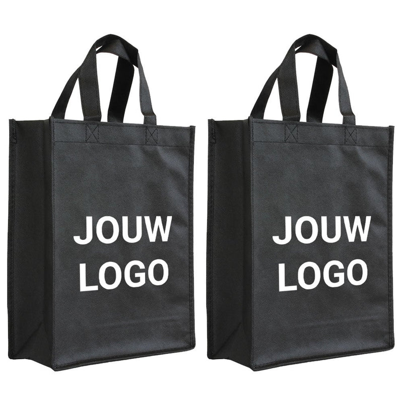 Shopper bedrukken Zwart non woven 24x10x30cm - Spoed