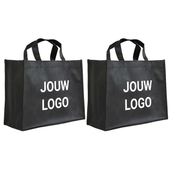 Shopper bedrukken Zwart non woven 32x12x25cm - Spoed