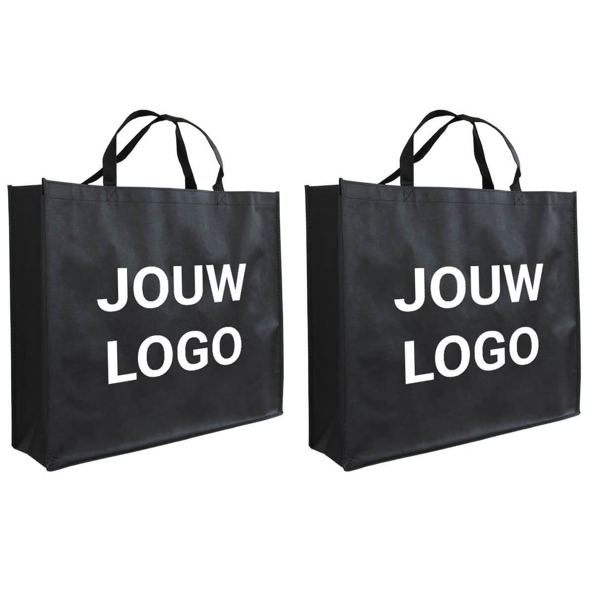 Shopper bedrukken Zwart non woven 54x14x45cm - Spoed