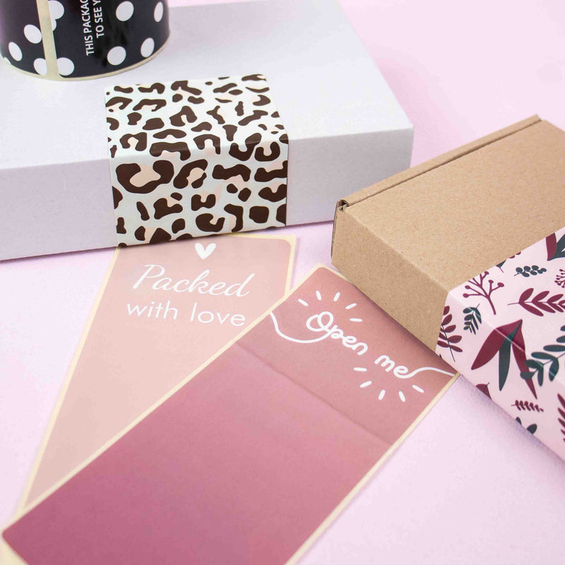 100x sluitsticker Botanic Pink
