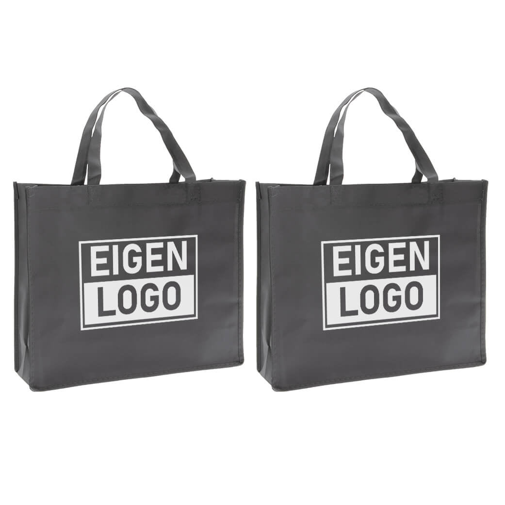 Shopper bedrukken Grijs non woven 42x12x35cm - Spoed