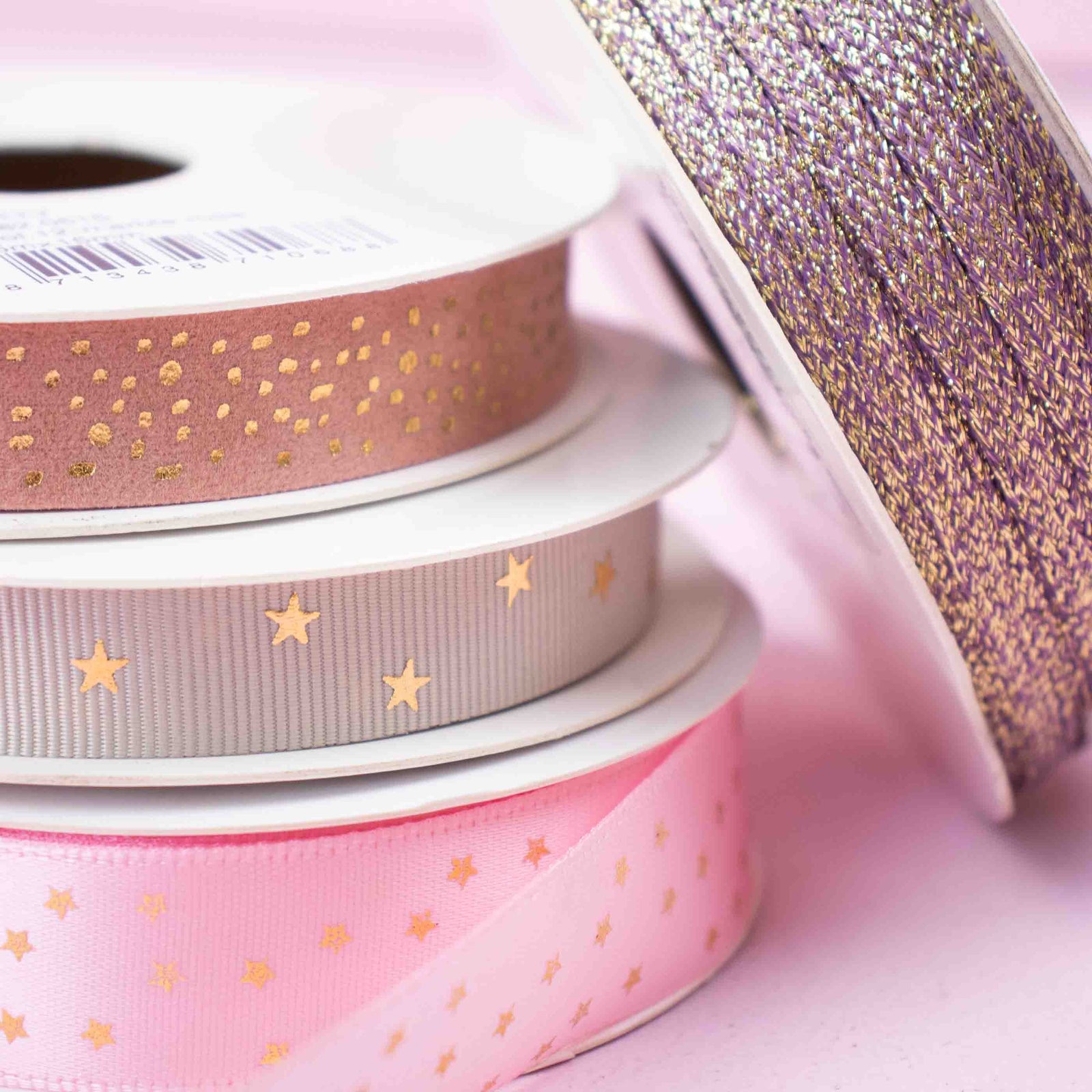 Lint satijn Stars Gold SMALL (20mm x25m)
