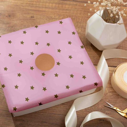 Inpakpapier Stars Gold - 30cm x 100mtr