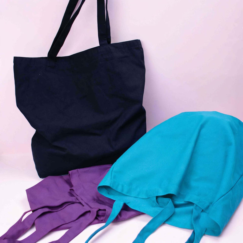 25x katoenen tas Turquoise 38x42cm