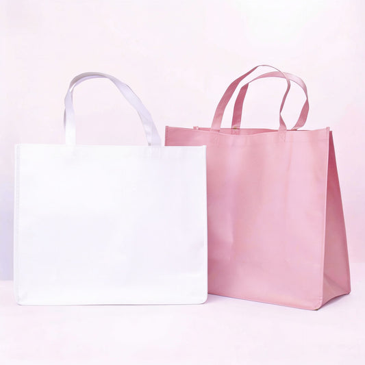 10x non woven tassen Wit