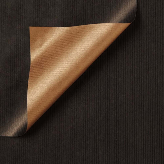 Inpakpapier Zwart + Bruin  30cm x 200mtr